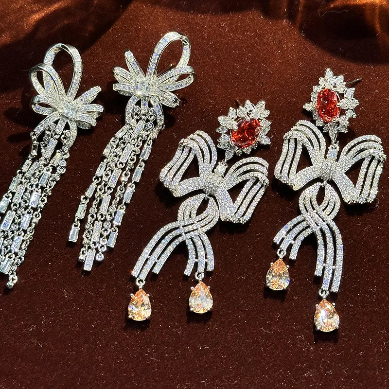 Vintage AAA Zircon Bridal Earrings Zirconia Wedding Earring For Brides Bridesmaids Accessories Women Birthday Gifts Jewelry - FashionDia