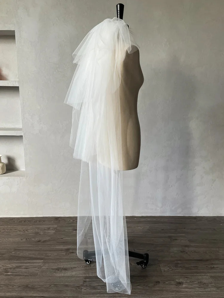 Bridal Veil White Lace Wedding Veils For Evening Dinner Party Dress Women Gift Hair Accessories Brides Jewelry