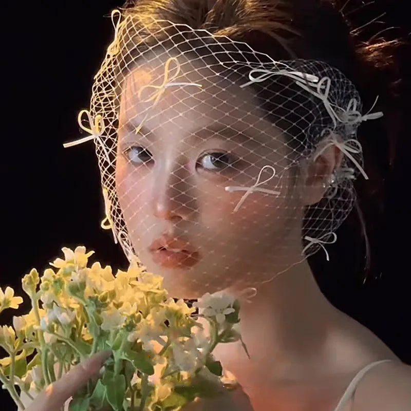 Short Face Bridal Veil Bowknot Wedding Veils For Evening Dinner Party Dress Women Gift Hair Accessories Brides Jewelry - FashionDia