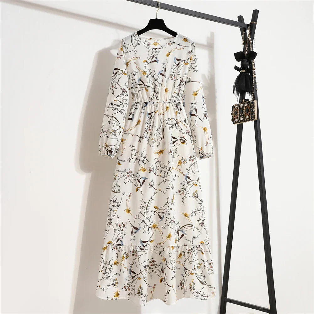 Erin Aesthetic Floral Long Dress for Summer Premium Wardrobe Essential