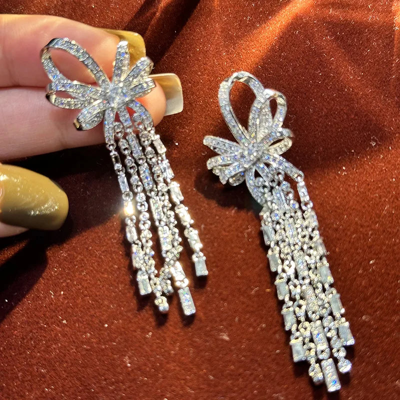 Vintage AAA Zircon Bridal Earrings Zirconia Wedding Earring For Brides Bridesmaids Accessories Women Birthday Gifts Jewelry - View 5 | FashionDia