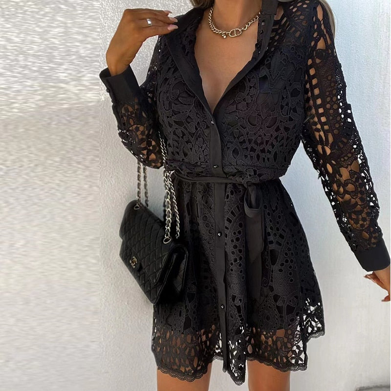 Iris Minimalist Lace Dress Statement Occasion Edit