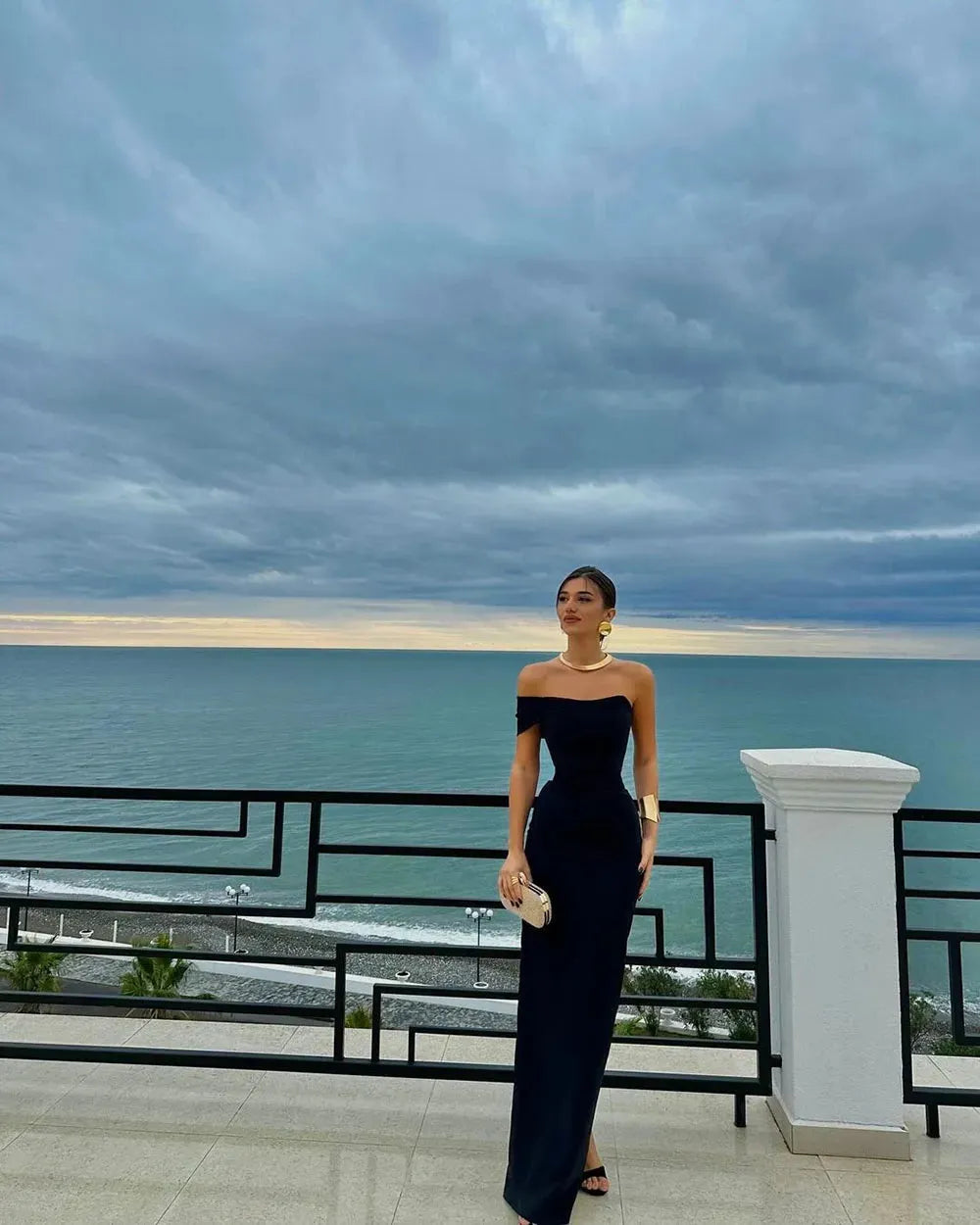 Elegant Red Mermaid Prom Dress Elastic Satin Square Long Sleeves Floor Length Formal Evening Dress vestido de gala