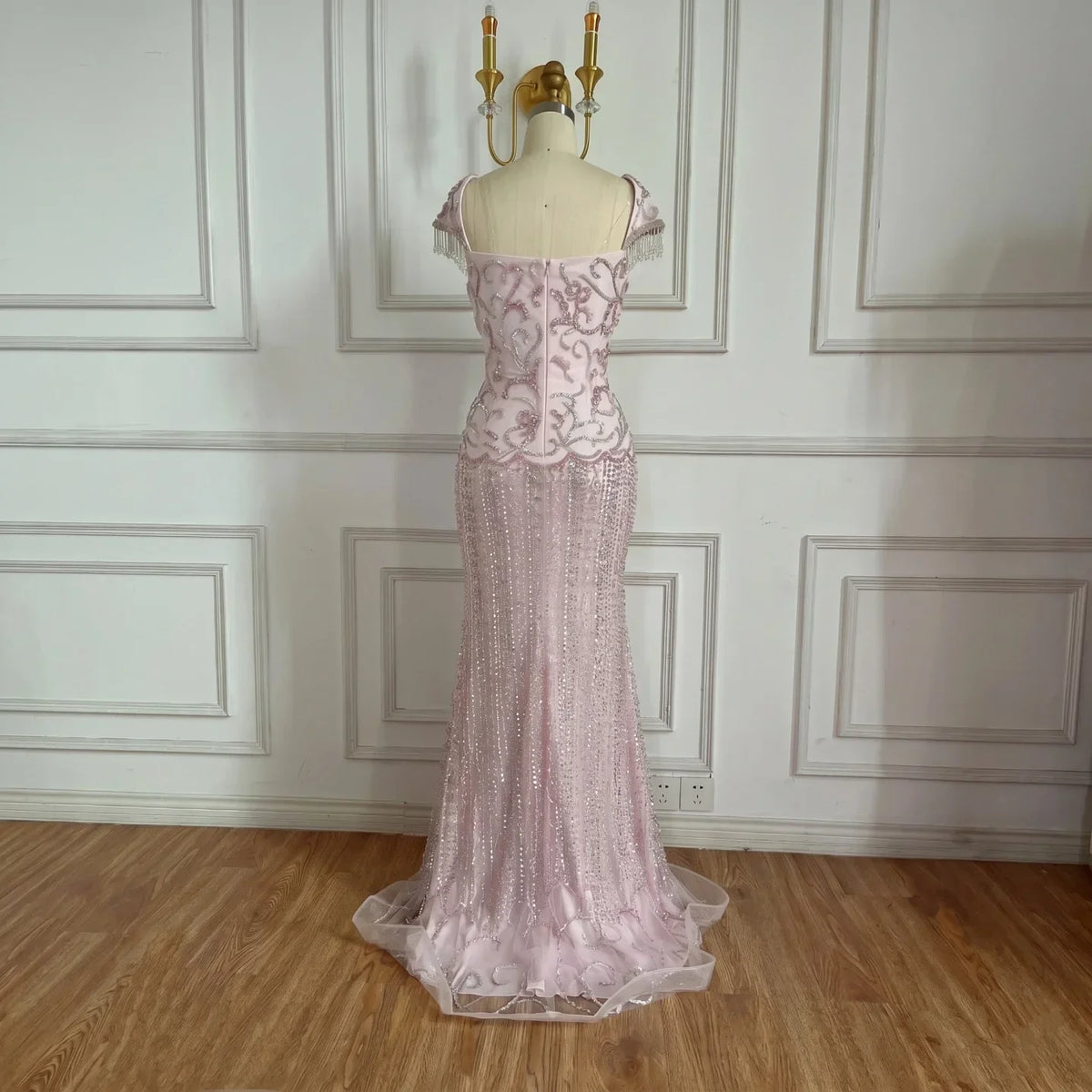Zapdress Pink Mermaid Beaded Evening Gowns 2026 Arabic Elegant Wedding Party Dresses DLA73550 Customized (ZD17287)