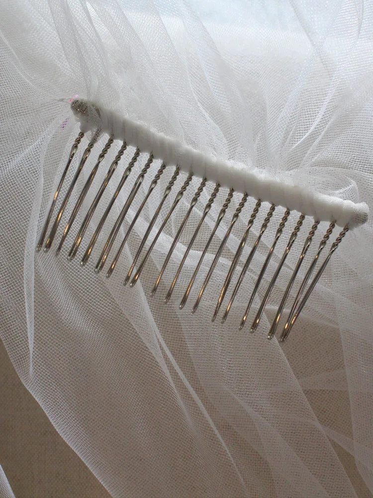 White Bridal Veil Long Lace Wedding Veils For Brides Evening Dinner Party Dress Women Girl Gifts Hair Accessories Jewelry