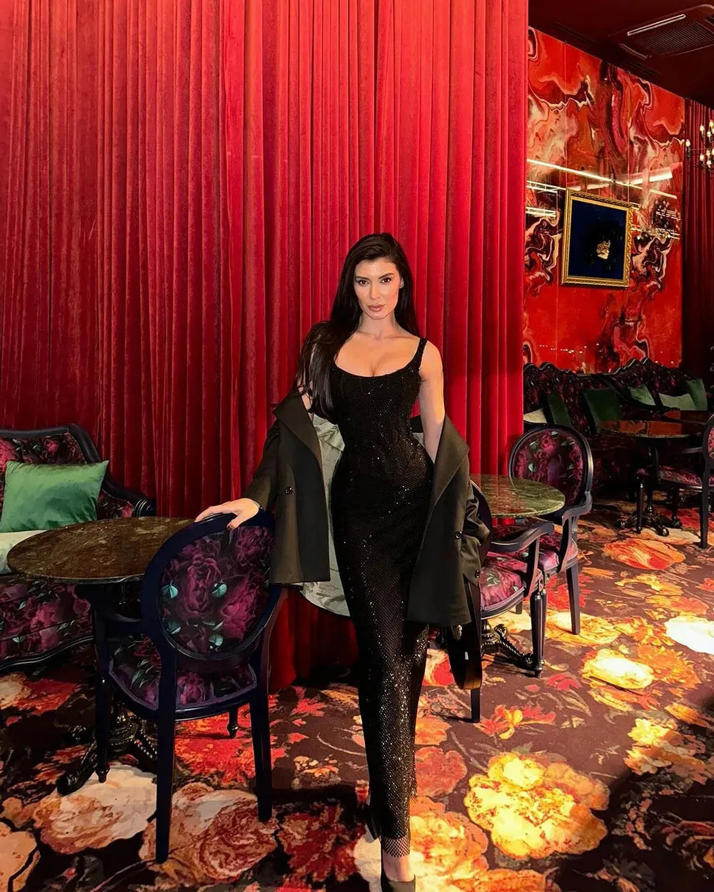 Black Mermaid Evening Dresses Shiny Sequins Prom Dress Sexy Dinner Women Celebrity Party Gowns robe de soirée