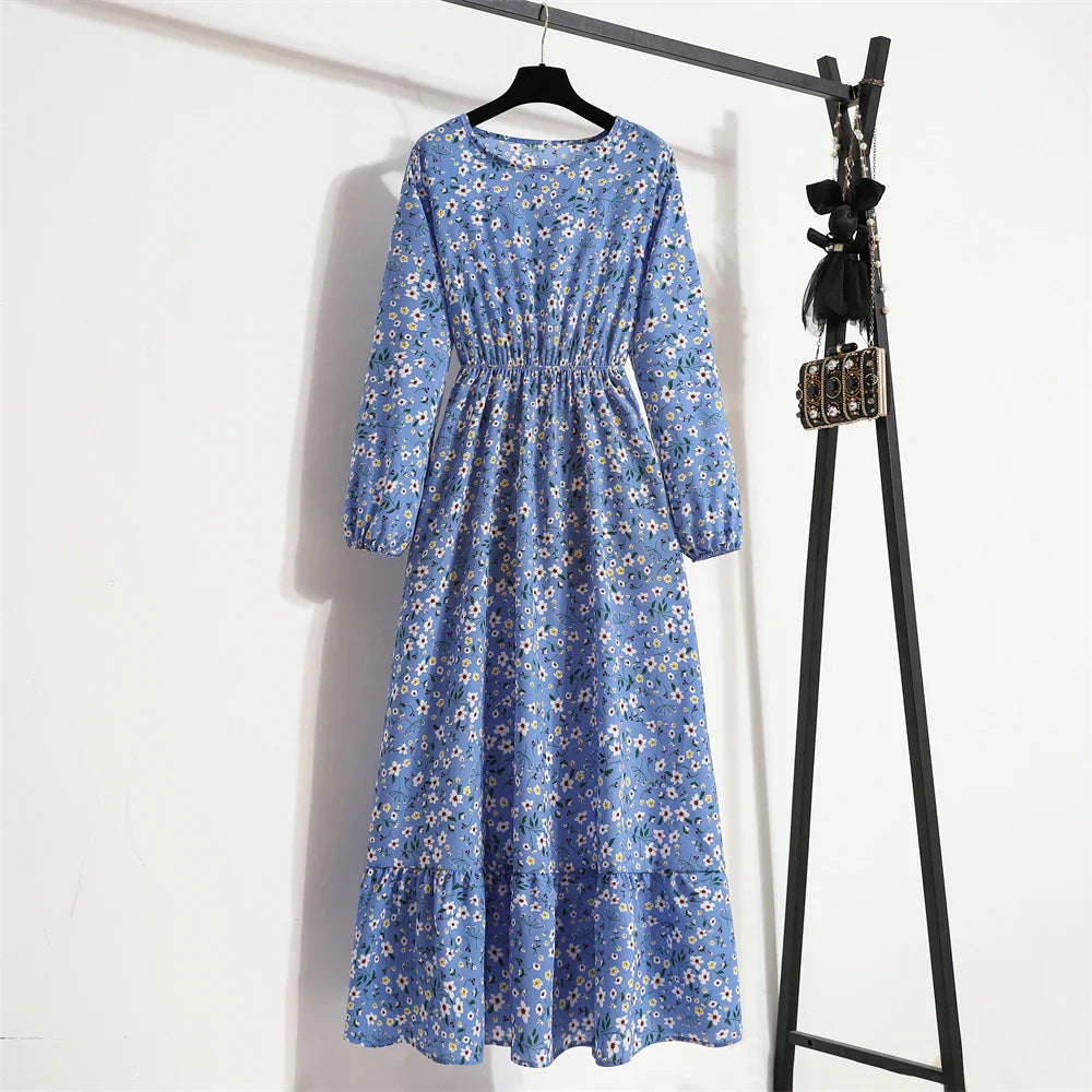 Erin Aesthetic Floral Long Dress for Summer Premium Wardrobe Essential