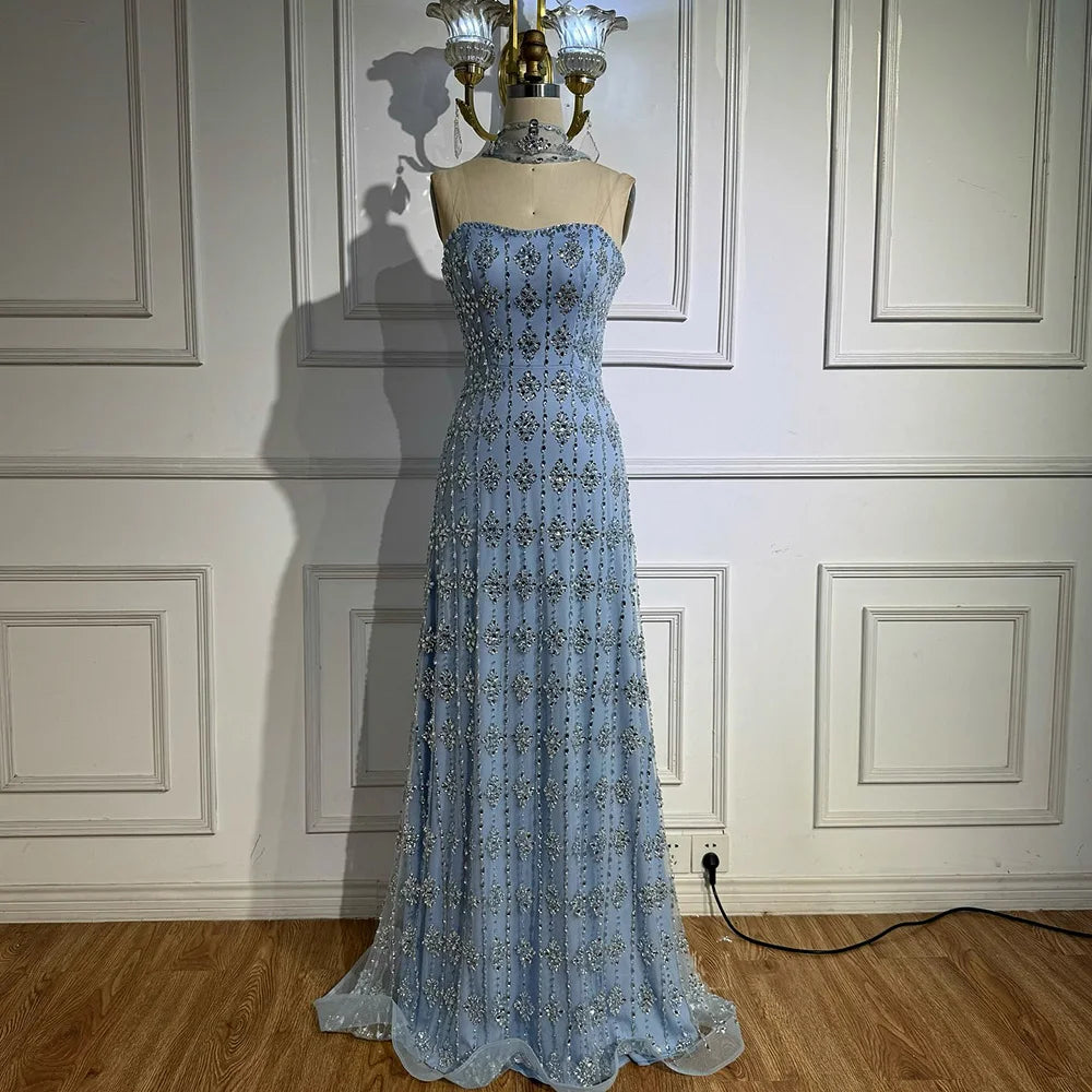 Zapdress Customized 2026 Nude Luxury Beaded Mermaid Evening Dresses Glala Party Gowns for Women (ZD17222)