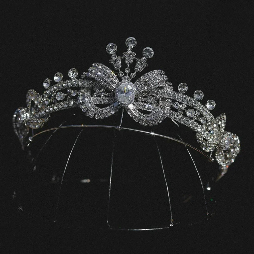 Rhinestones Crystal Tiaras and Crowns Women Headband For Brides Princess Queen Headpiece Wedding Accessories Bridal Hair Jewelry silver color