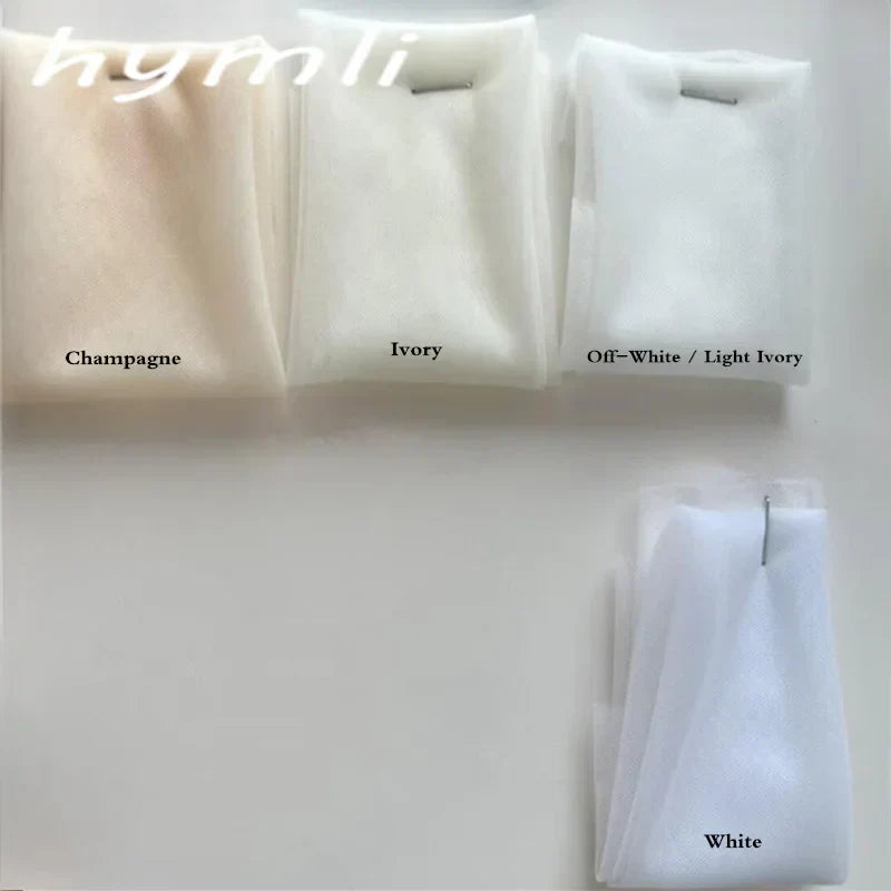 2 Layer Soft Tulle Wedding Veil Cut Edge Long Bridal Blusher Veil in White ,Off White , Ivory , Champagne