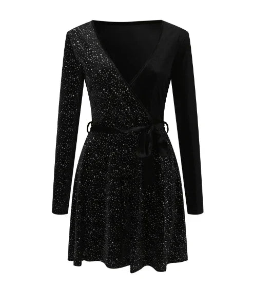 Gloria Elevated Sequin Wrap Dress Chic Boutique Collection