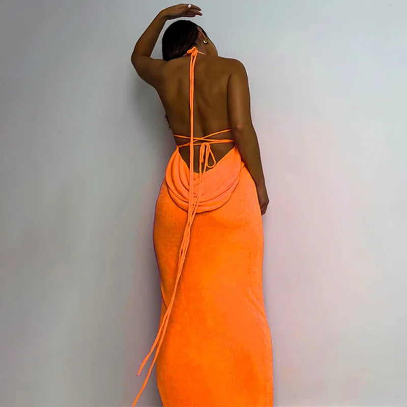 Drawstring Hollow Slit Maxi Dress - View 7 | VelvetHem