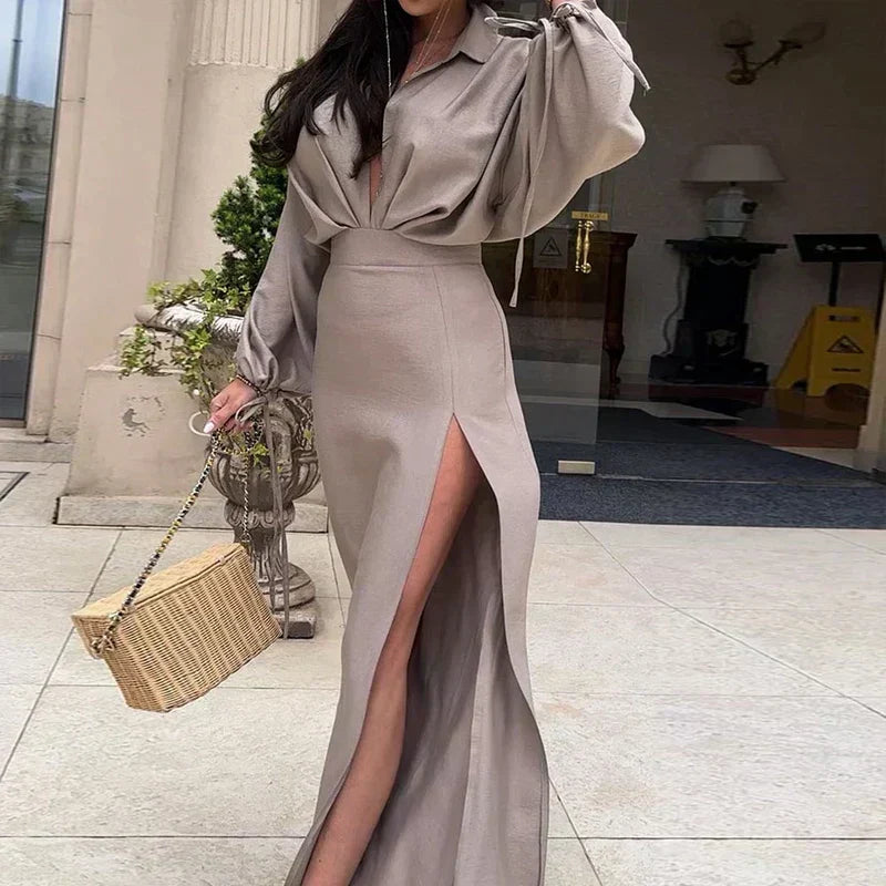 Angela Gathered Waist Dress Dress with Relaxed Fit and Modern Casual Wear