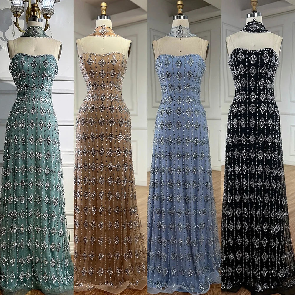 Zapdress Customized 2026 Nude Luxury Beaded Mermaid Evening Dresses Glala Party Gowns for Women (ZD17222)
