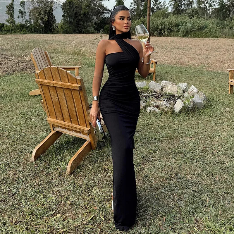 Strapless Off Shoulder Pleated Maxi Dress - View 8 | VelvetHem