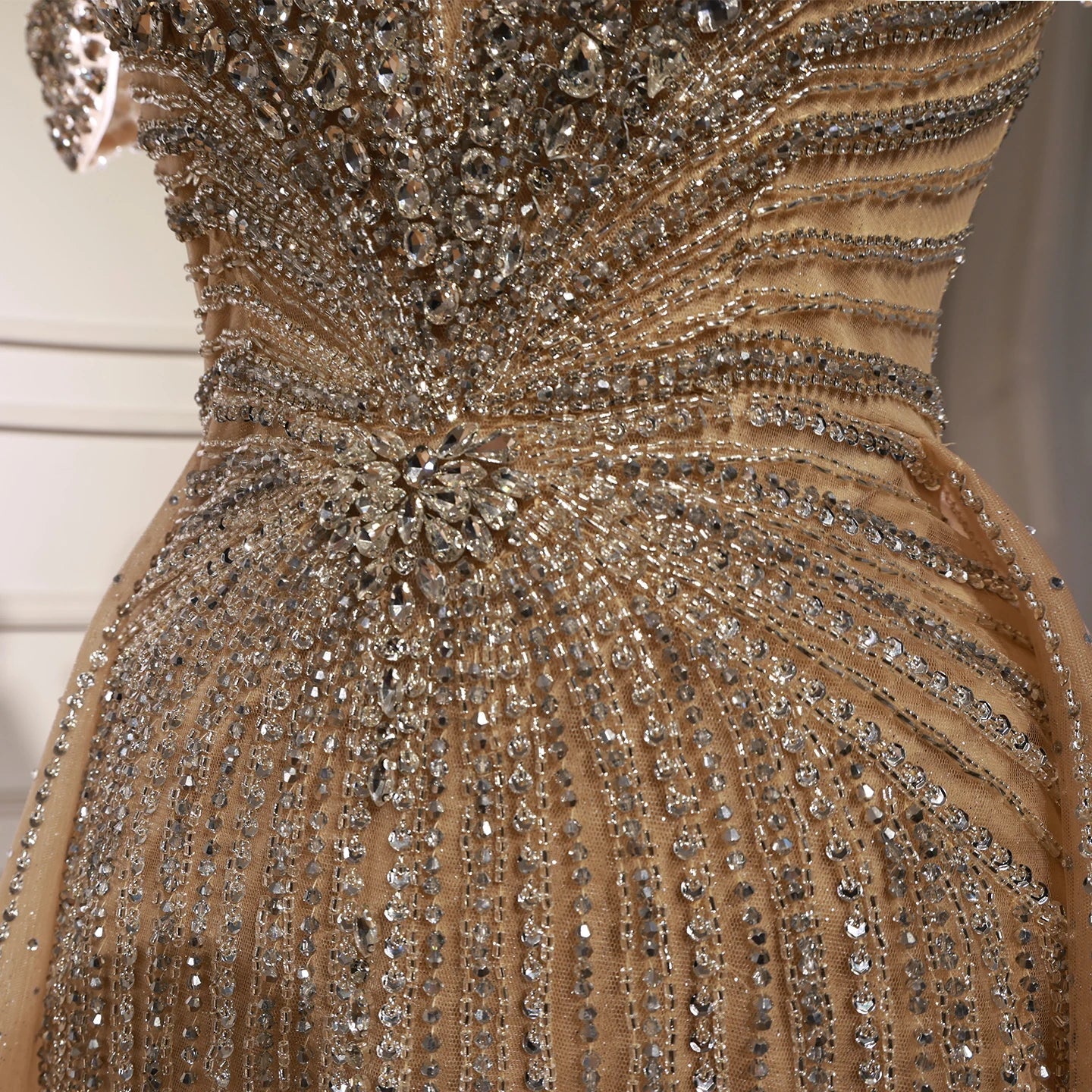 Zapdress Green Mermaid Beaded Evening Party Gown 2026 Elegant Off-Shoulder Runway Dress with Overskirt Customized (ZD17288)