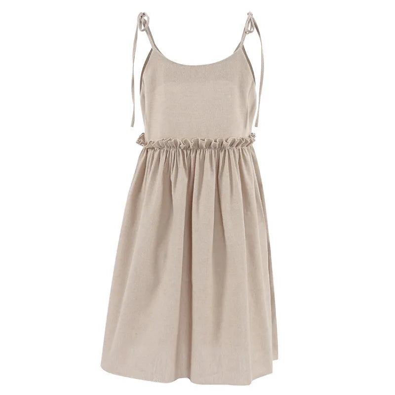 Silvia Minimalist Loose, Soft Suspender Dress Elevated Occasion Wear