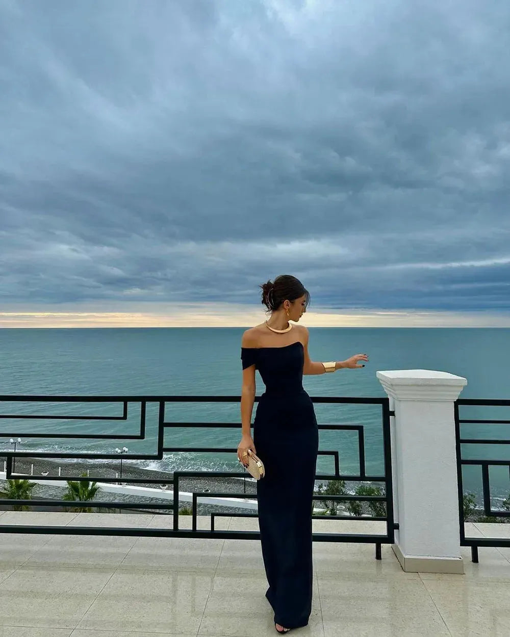 Elegant Red Mermaid Prom Dress Elastic Satin Square Long Sleeves Floor Length Formal Evening Dress vestido de gala