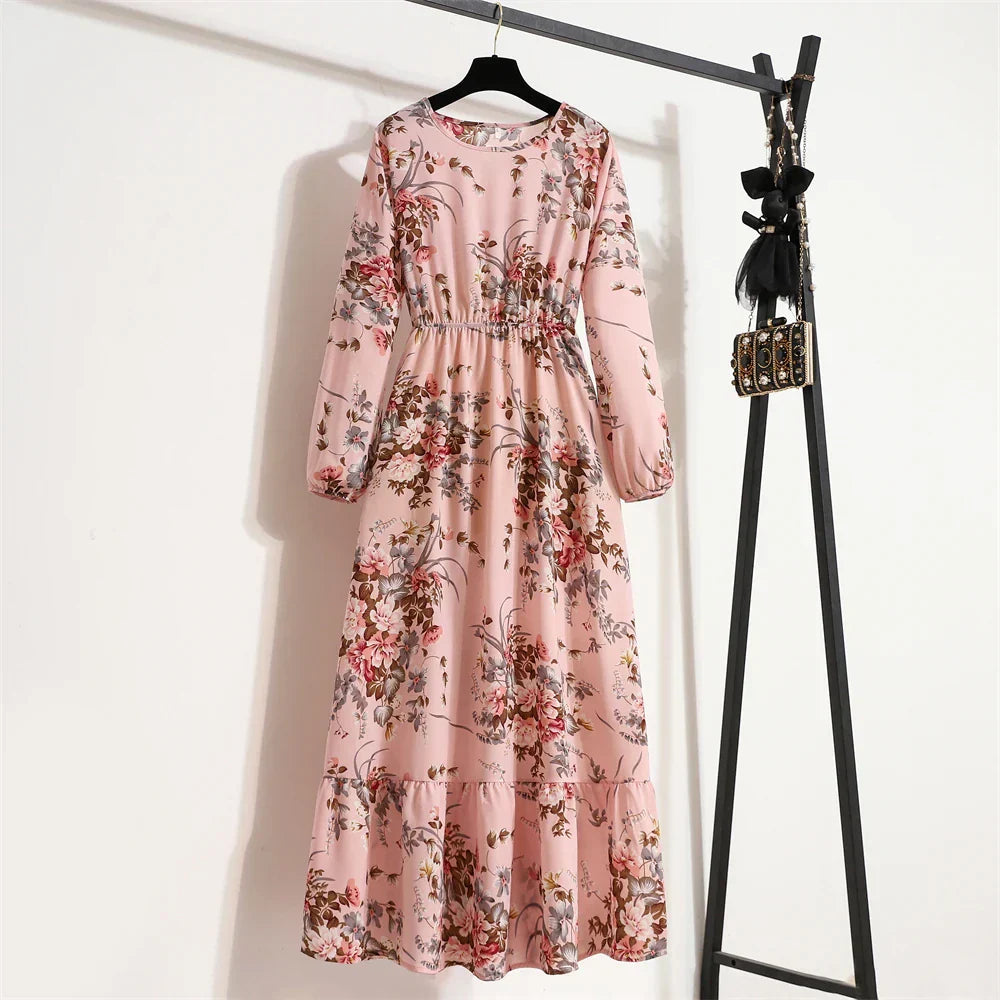 Erin Aesthetic Floral Long Dress for Summer Premium Wardrobe Essential