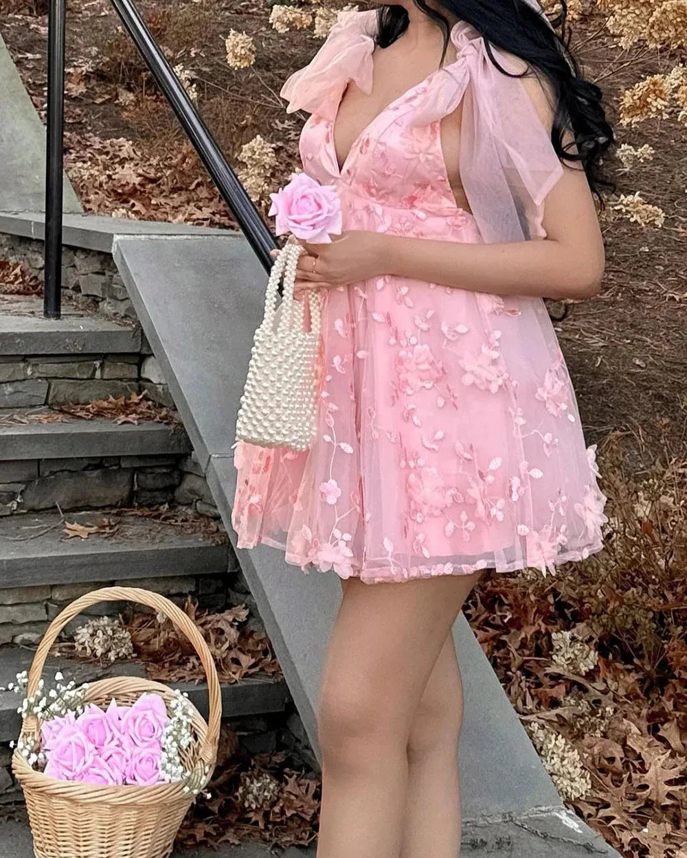 Elegant Pink Evening Dresses A-Line Puff Sleeves Prom Dresses Ankle Length Formal Prom Gowns Button Graduation Dress