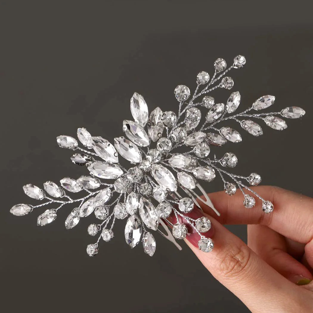 Luxury Bridal Hair Comb Wedding Hair Accessories Pearl Bride Side Combs Tiara For Women Girl Bridesmaids Hairpins Headpiece