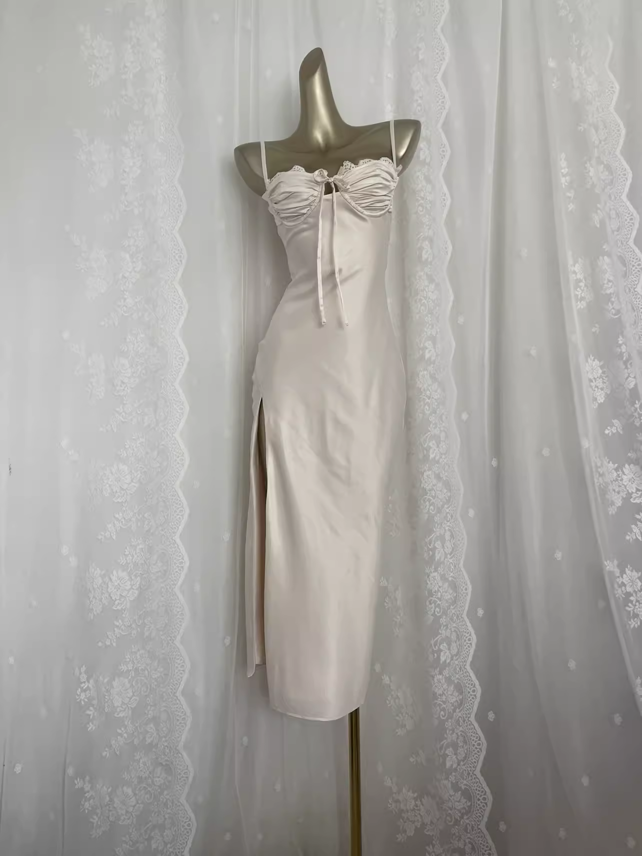 Simple Sheath Spaghetti Straps Satin Vacation Beach Dress Birthday Dresses