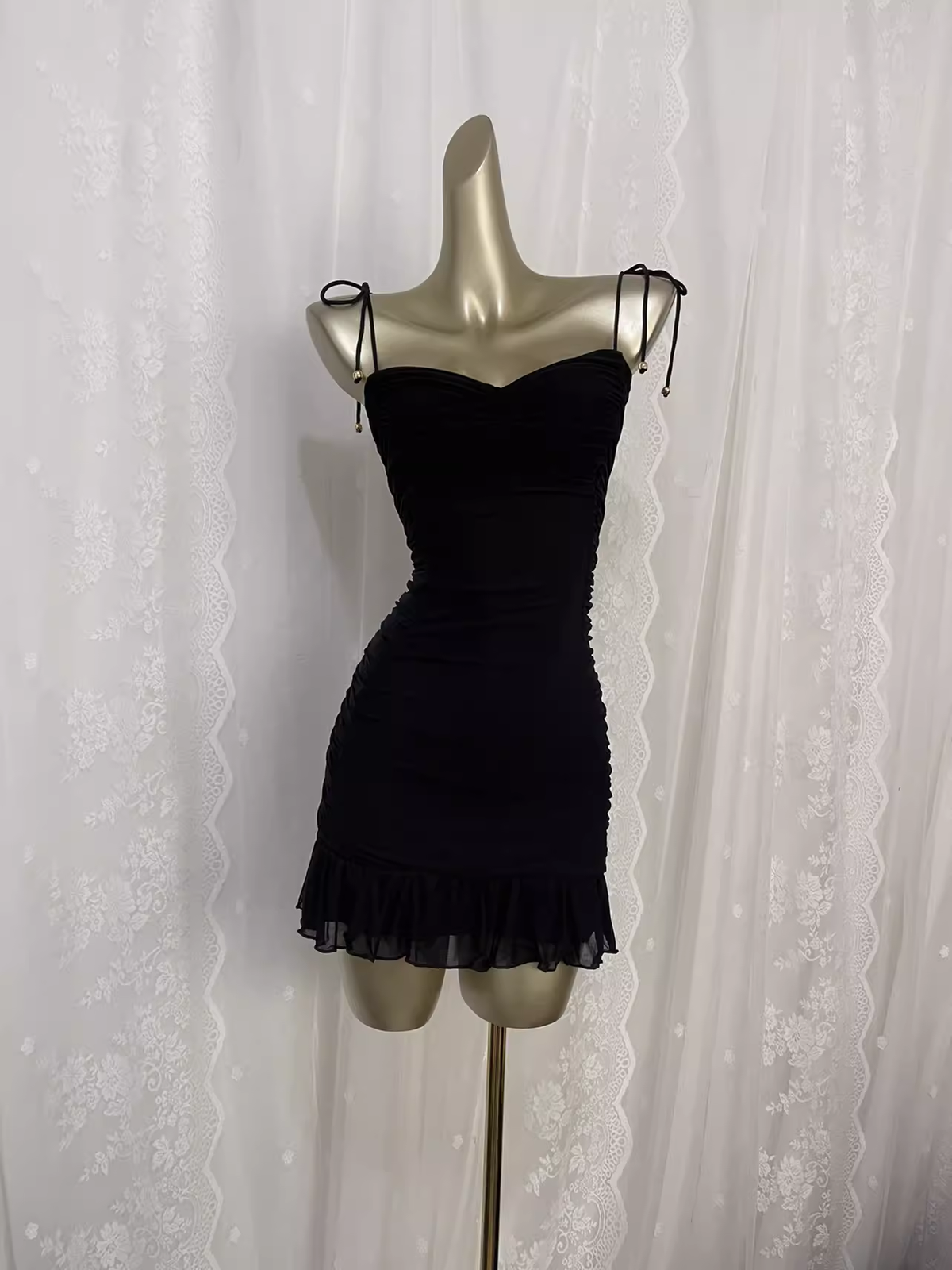 Sexy Sheath Straps Black Travel Vacation Dress Short Birthday Dress - FashionDia