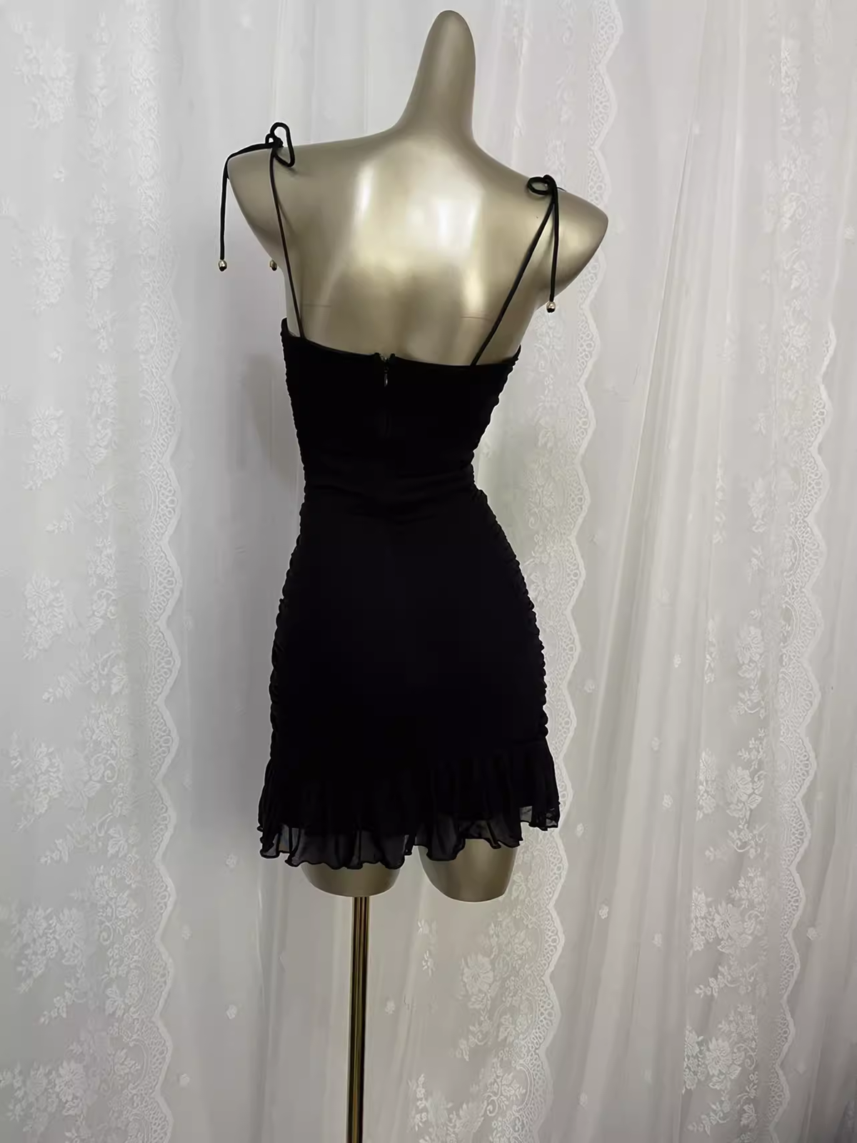 Sexy Sheath Straps Black Travel Vacation Dress Short Birthday Dress - View 2 | FashionDia
