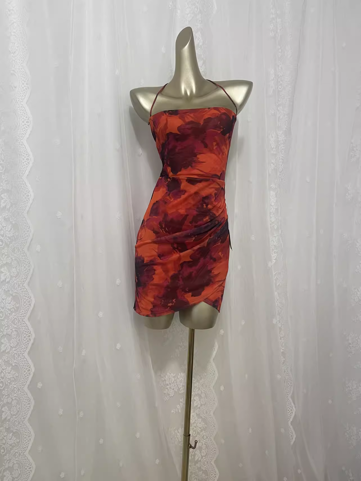 Vintage Sheath Straps Floral Travel Backless Vacation Dress Short Birthday Dress - FashionDia