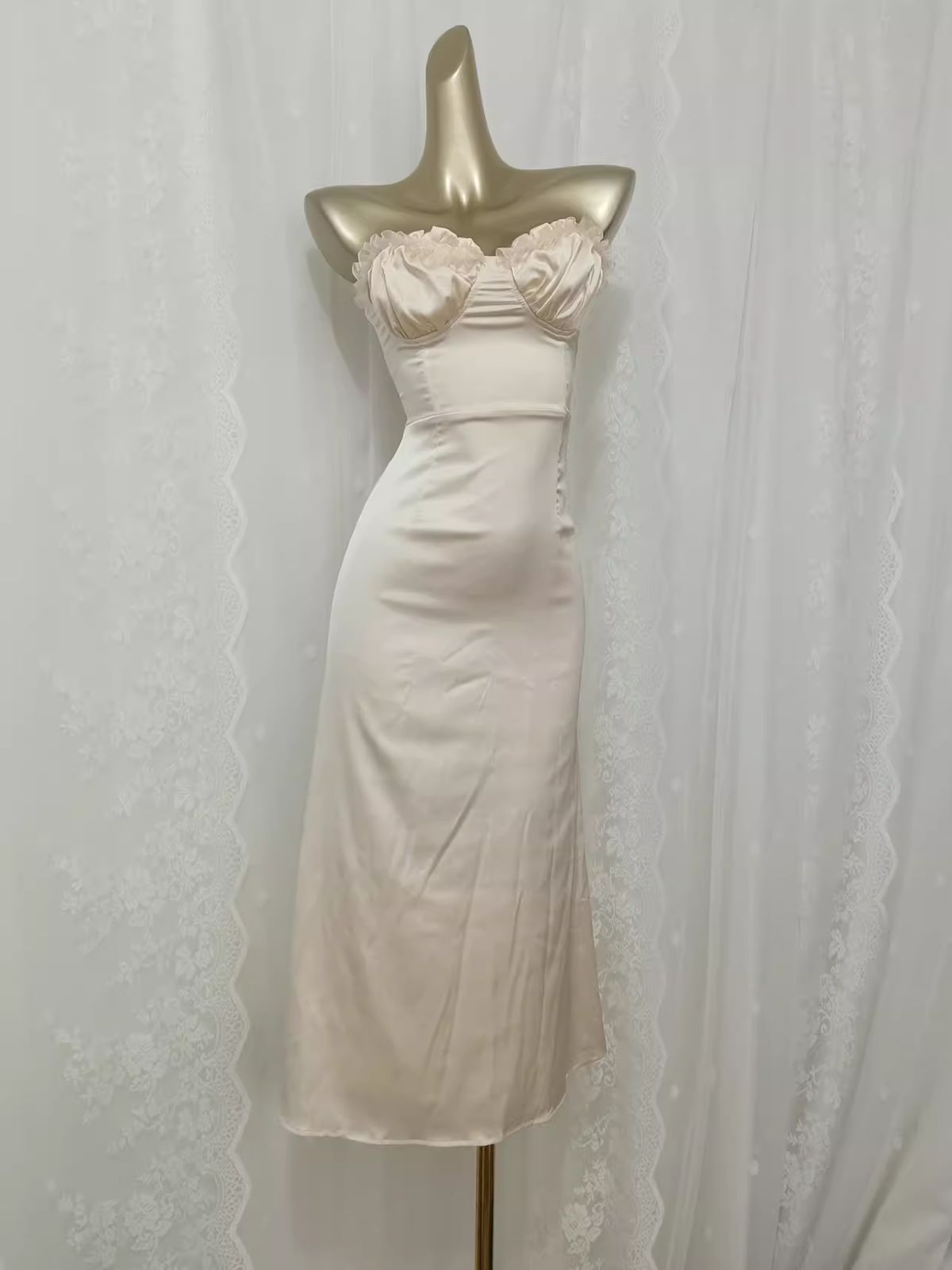 Cute Sheath Sweetheart Satin Vacation Dress Birthday Dresses - FashionDia