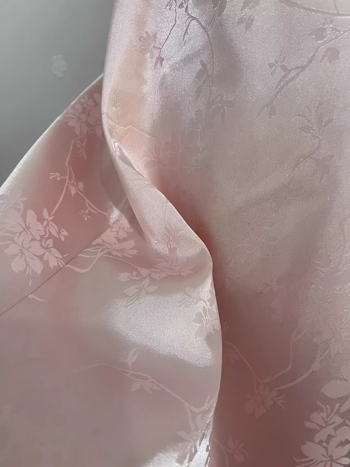 Sexy A-Line Spagetti Straps Pink Satin Floral Vacation Dress Birthday Dresses - View 4 | FashionDia