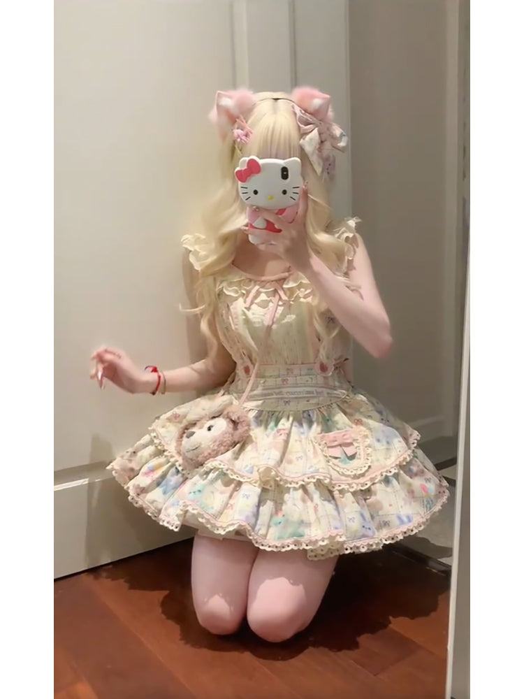 Chic Ball Gown Square Neckline Lace Lolita Dress Birthday Dresses Birthday Outfits - FashionDia