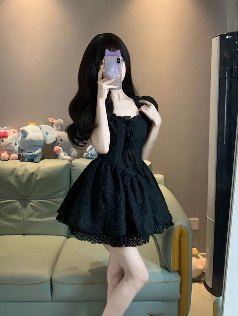 Ball Gown Square Neckline Black Holiday Dress Birthday Dresses Birthday Outfits - FashionDia