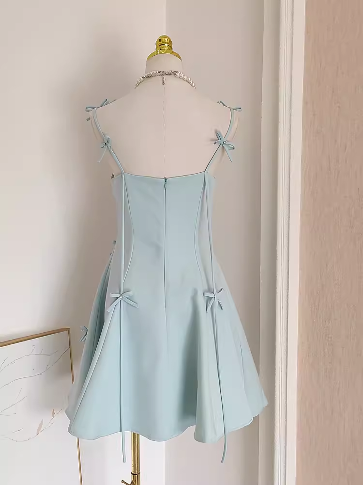 Cute A line Spaghetti Straps Sage Green Travel Vacation Women Dress Short Birthday Outfits