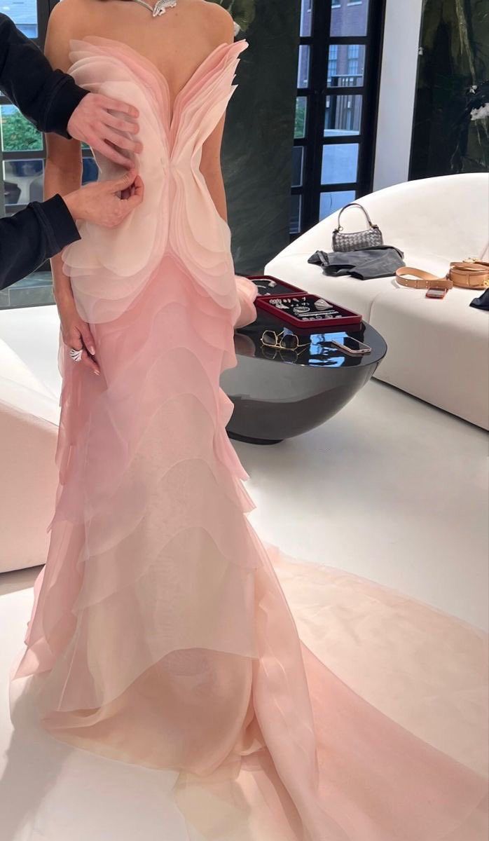 Pretty Sheath Sweetheart Floral Ombre Pink Tulle Sleeveless Evening Prom Dresses - FashionDia