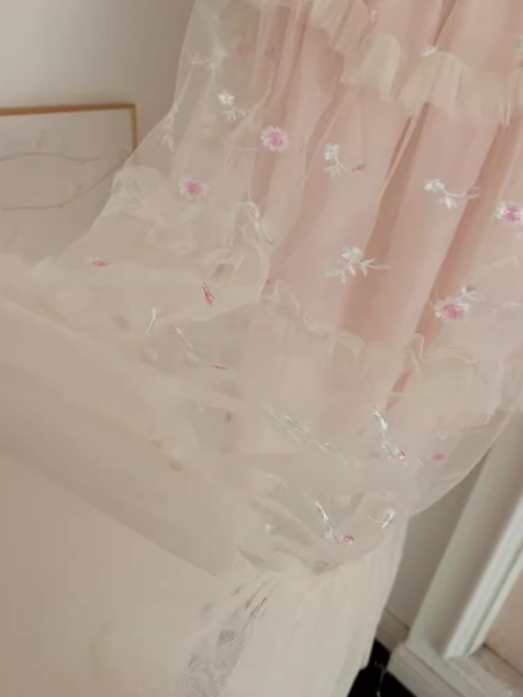 Cute A-Line High Neck Floral Lace Vacation Dress Tulle Long Women Dresses - View 5 | FashionDia