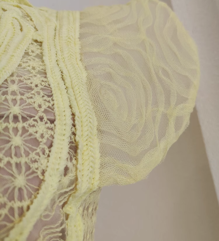 Cute A-Line Scoop Yellow Short Sleeves Lace Vacation Dress Women Dresses - View 6 | FashionDia