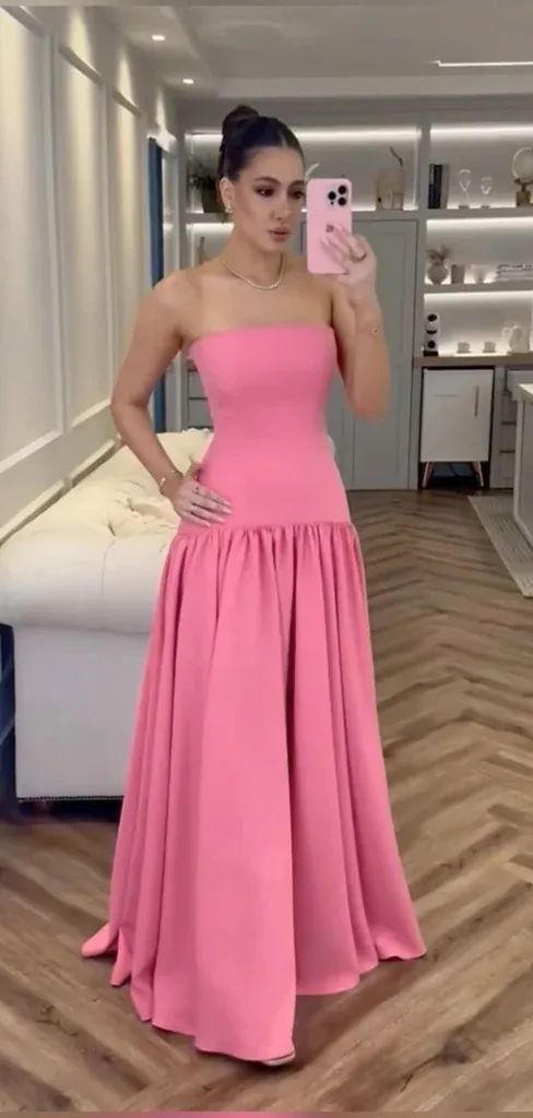 Cute Sweetheart Sleeveless A-line Satin Long Evening Prom Dresses - FashionDia