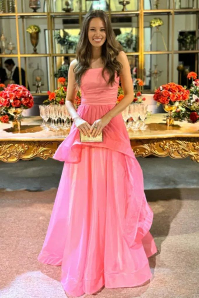 Sweetheart Sleeveless A-line Tulle Long Prom Dresses For Party