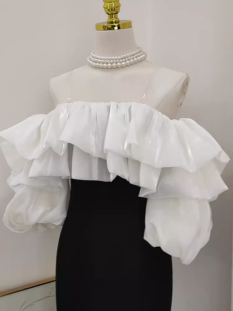 Sexy Sheath Off-the-Shoulder Black Vacation Dress Satin Women Dresses - View 4 | FashionDia