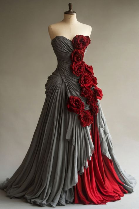 Retro Ball Gown Sweetheart Chiffon Gray Party Dress Prom Dress Evening Dress