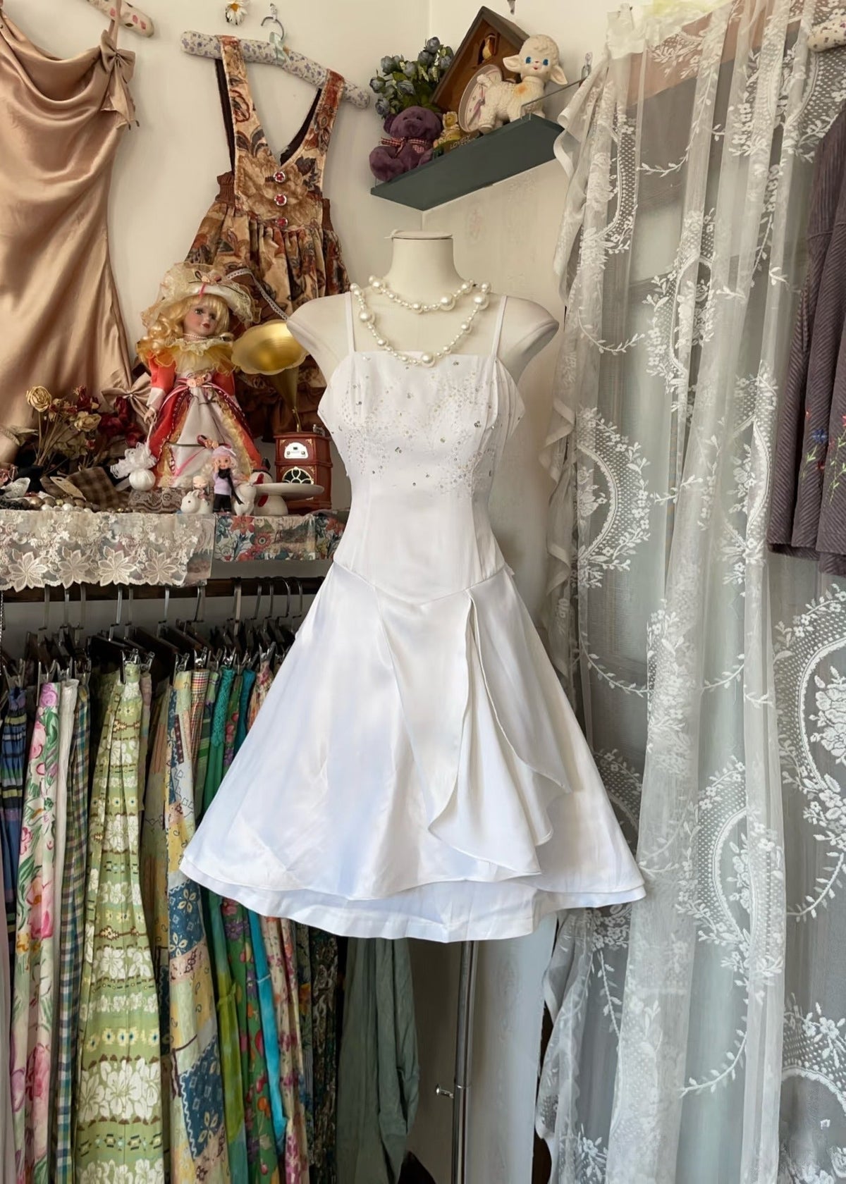 Vintage Fashion A-Line White Short Length Homecoing Birthday Dress Prom Dresses - FashionDia