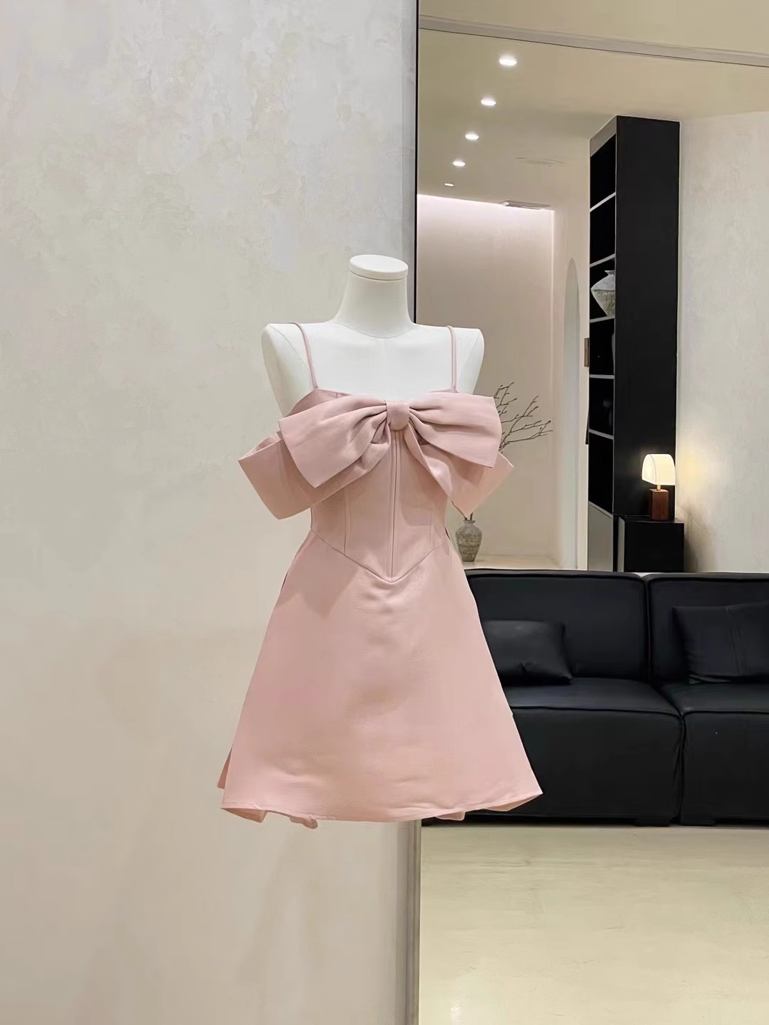 Sexy A-Line Spaghetti Straps Ruffled Pink Women's Short Holiday Dresses Party Dress - View 2 | FashionDia