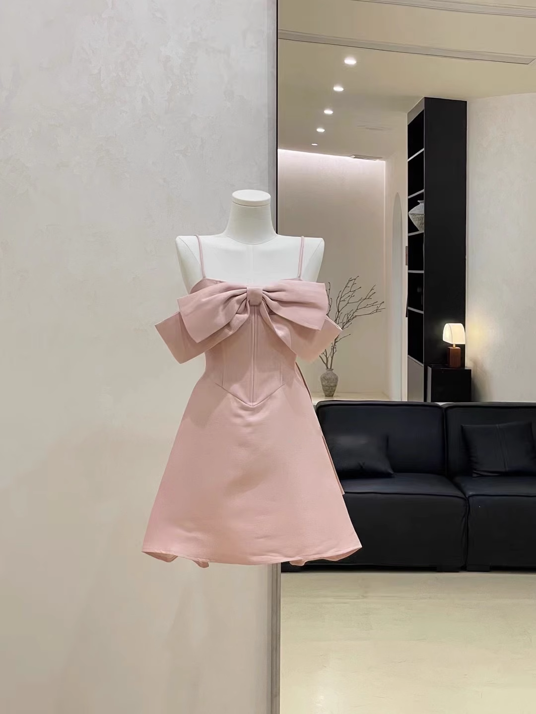 Sexy A Line Spaghetti Straps Ruffled Pink Women's Short Holiday Dresses Party Dress