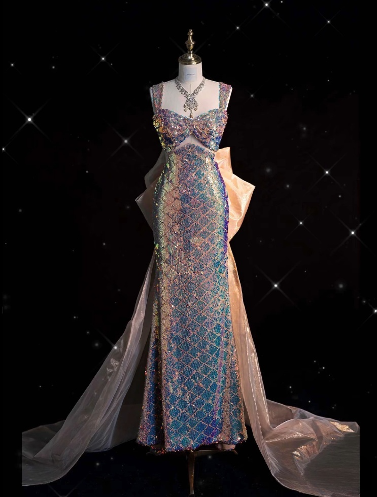 Pretty Mermaid Sequin Long Prom Dress Evening Dress Formal Dress