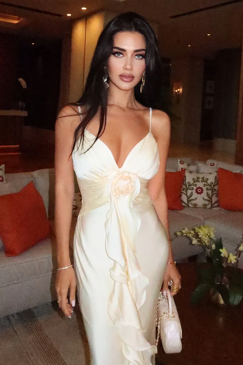 Beautiful Mermaid Spaghetti Straps Satin Long Party Dresses Prom Dress - View 6 | FashionDia