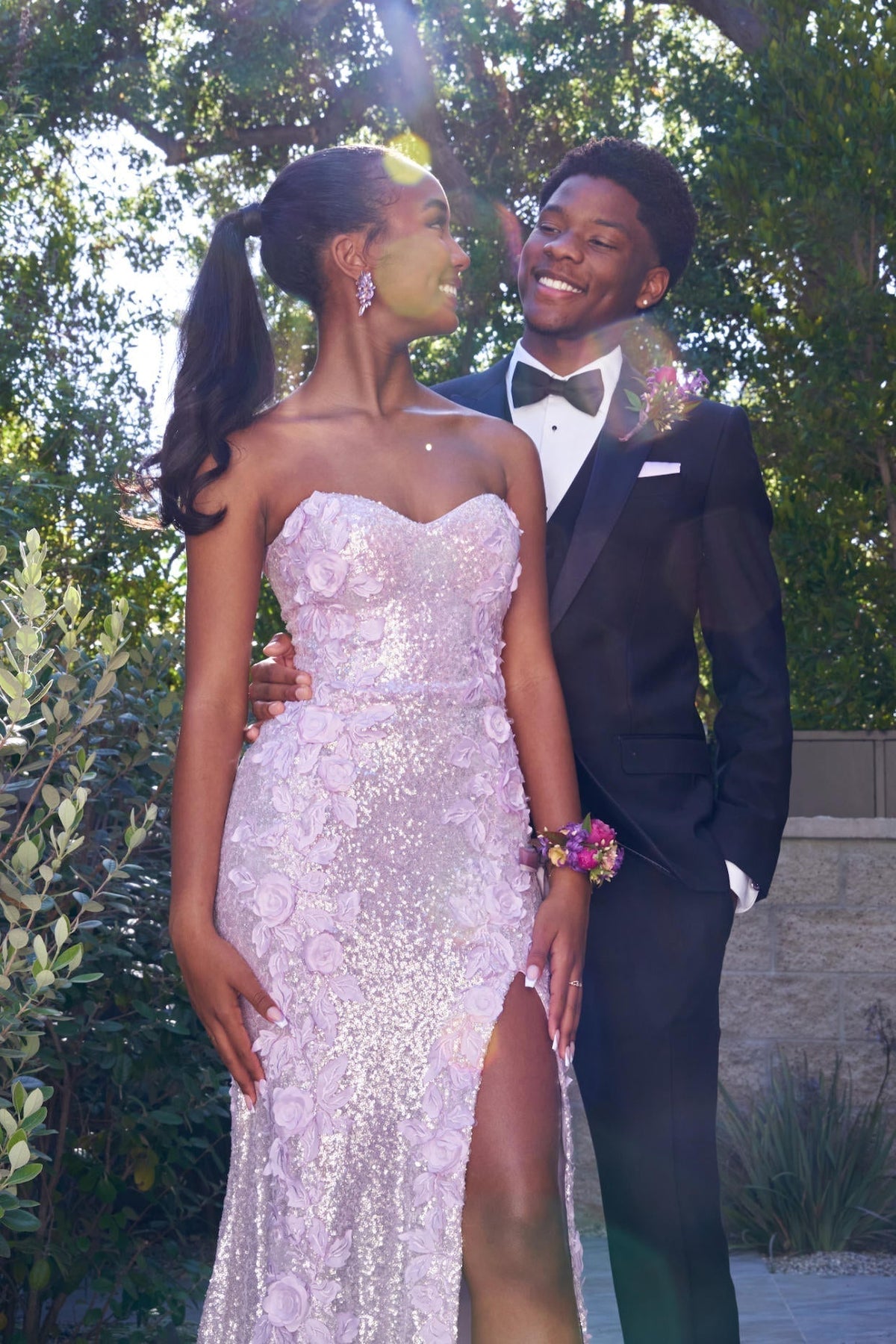 Classy Mermaid Sweetheart Lilac Sequin Slit Long Evening & Prom Dress - View 3 | FashionDia