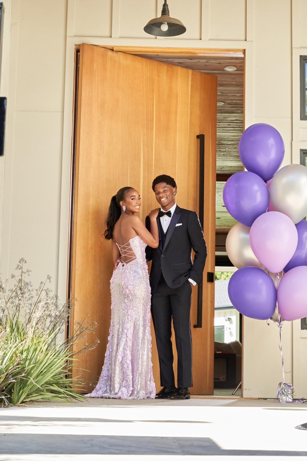 Classy Mermaid Sweetheart Lilac Sequin Slit Long Evening & Prom Dress - View 2 | FashionDia