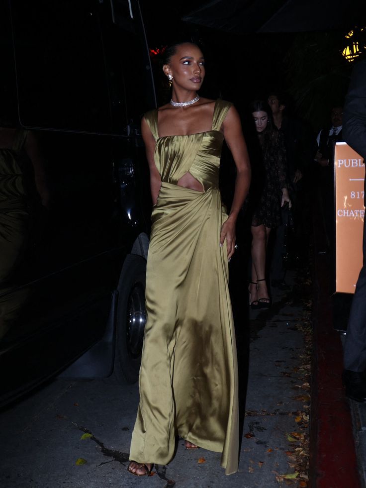 Fancy A line Square Neckline Green Satin Long Prom Dress Evening Dress Formal Dress