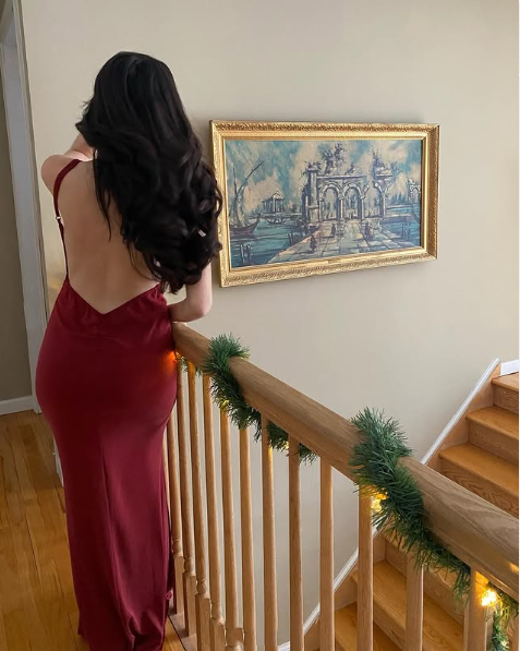 Sexy Mermaid Spaghetti Straps Satin Burgundy Prom Dresses Long Party Dress